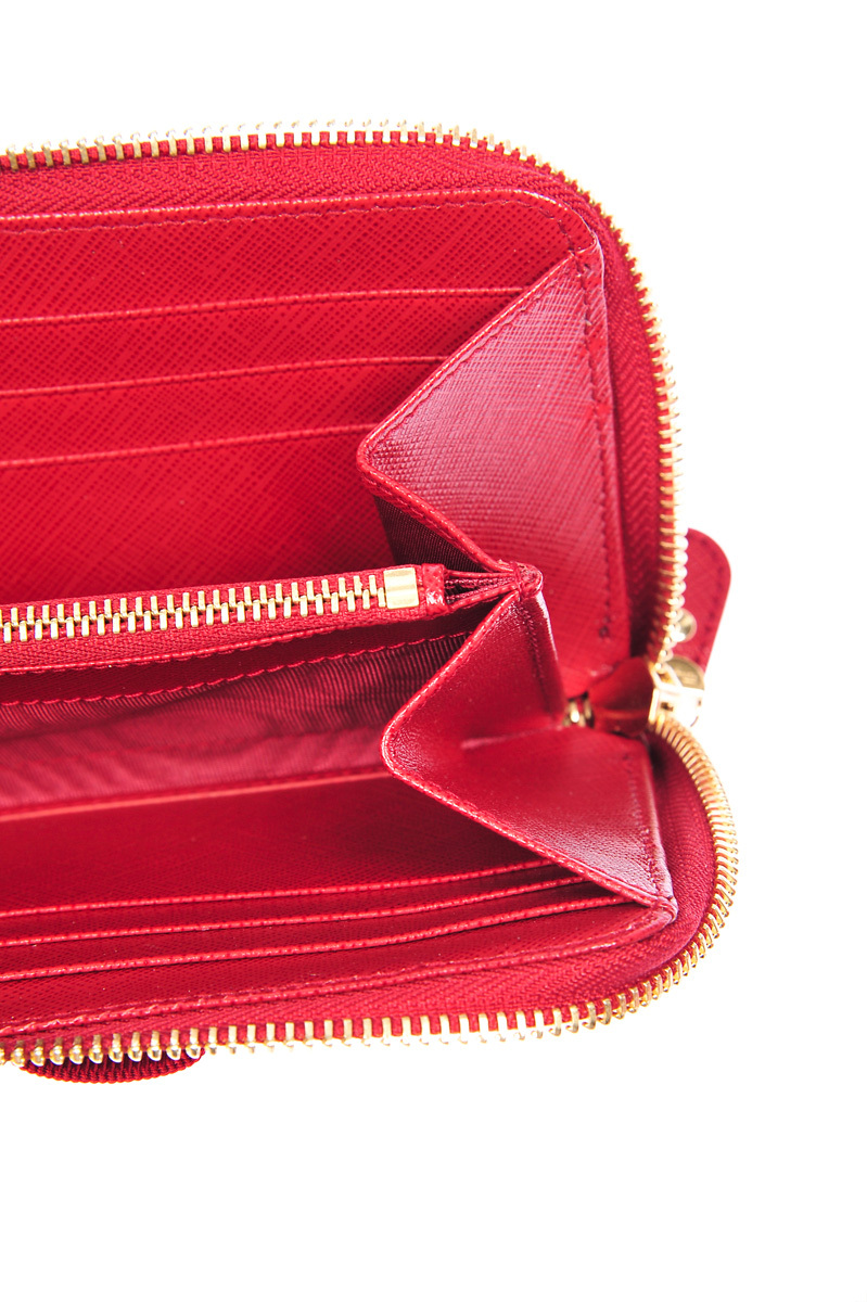 Ferragamo Logo Long Purse In Red