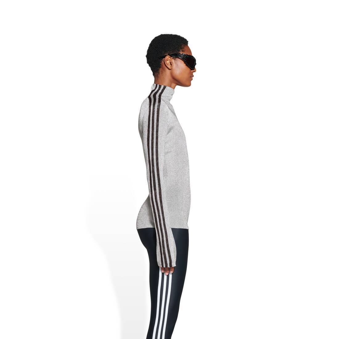 Balenciaga X Adidas Mock-neck Lurex T-shirt In White