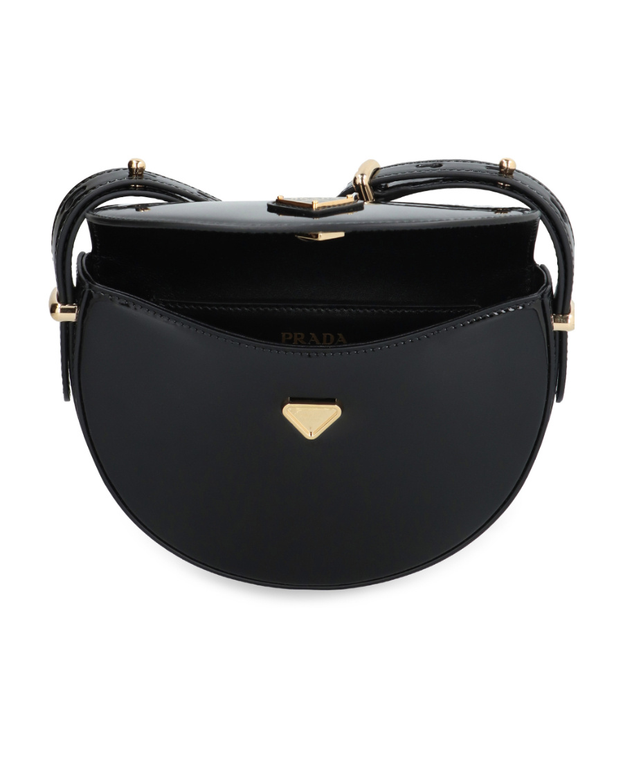 Prada Patent Shoulder Bag In Black