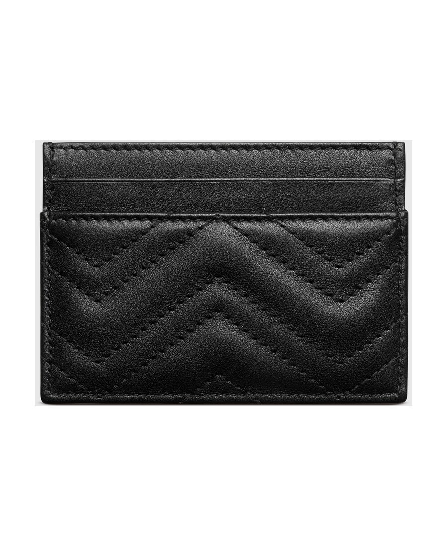 Shop Gucci Gg Marmont Card Case In Black