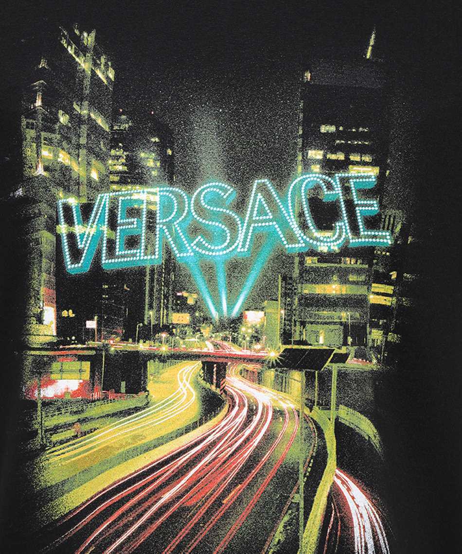 Versace Cotton Jersey Graphic T-shirt In Black