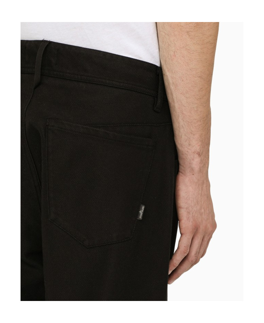 Stone Island Cropped Tailored Trousers In Black