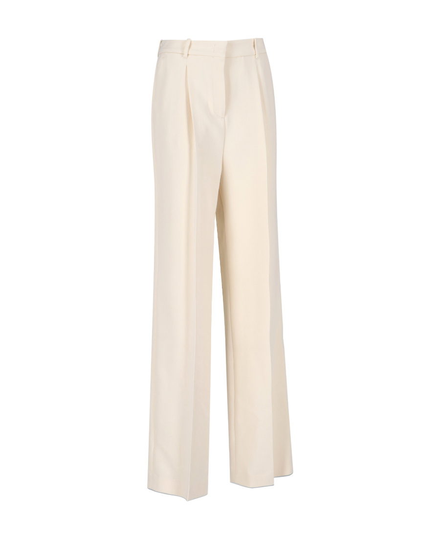 Ermanno Scervino Crepe Wide-leg Trousers In White