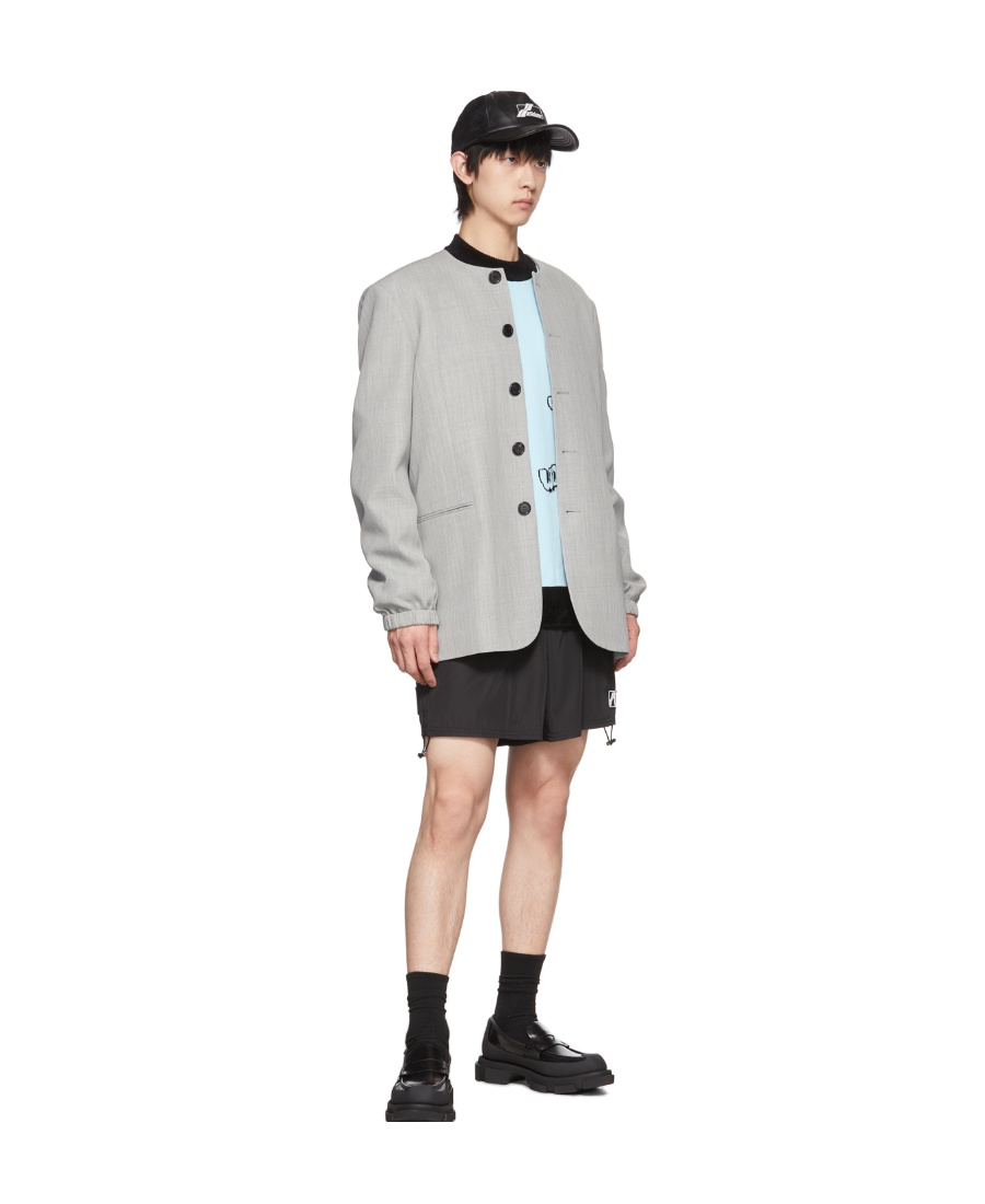 We11 Done Grey Wool Blazer In Gray