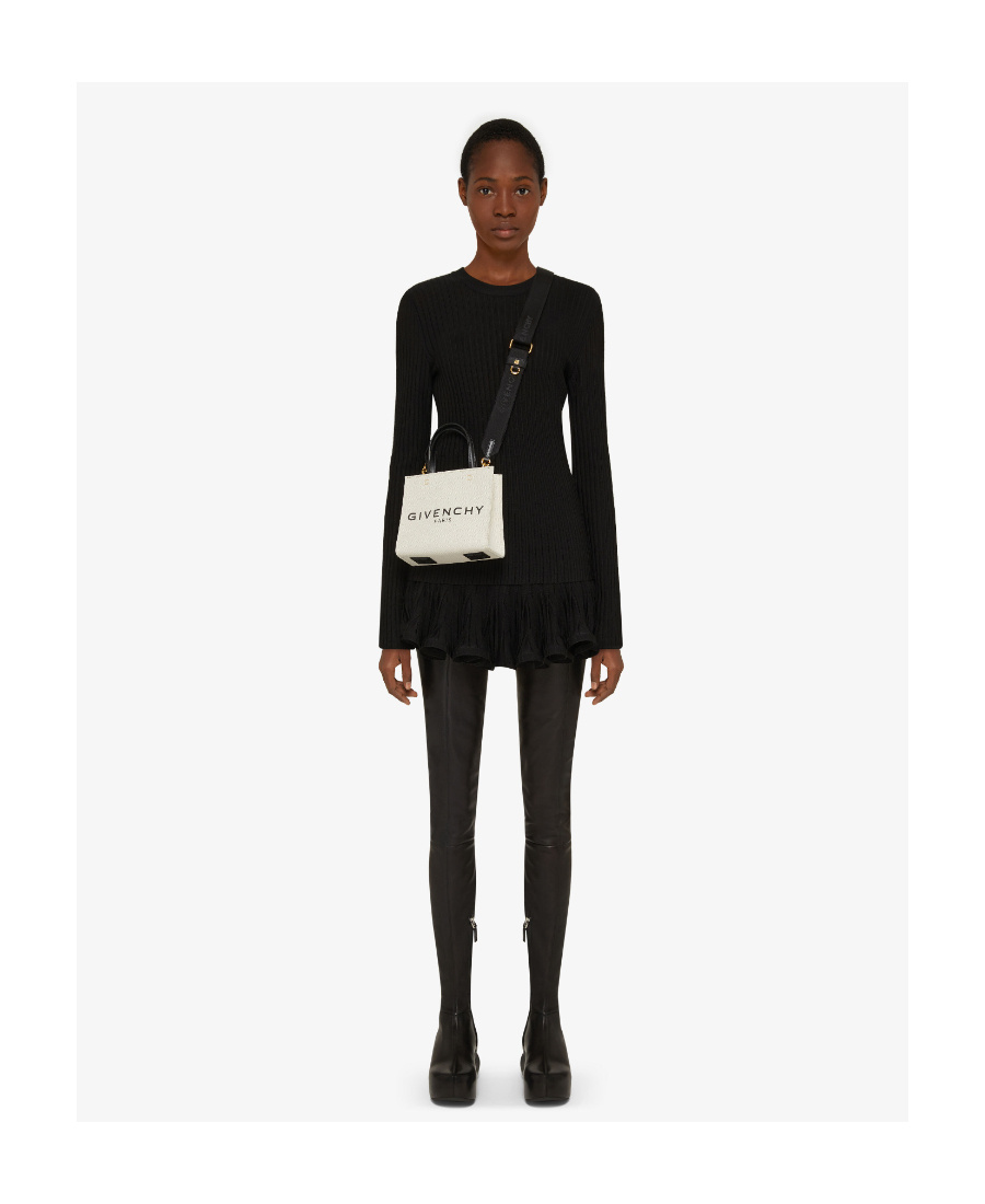 Shop Givenchy Mini G Tote Shopping Bag In Canvas In Nude