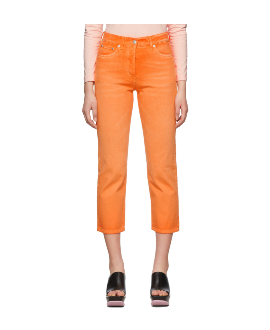 Msgm Orange Faded Jeans In Orange