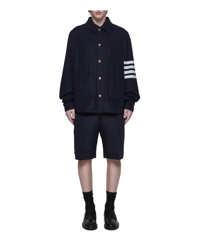 Thom Browne High-rise Backstrap Shorts In Black