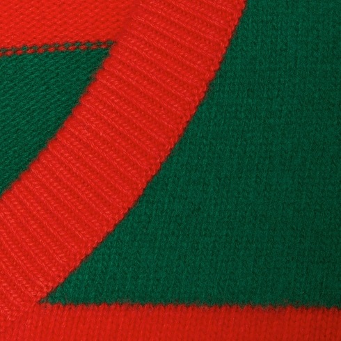Gucci Striped Wool Blend V Neck Sweater In Red
