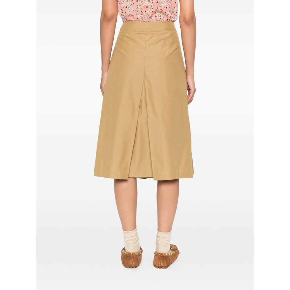 Prada Pleated Skirt In Nude