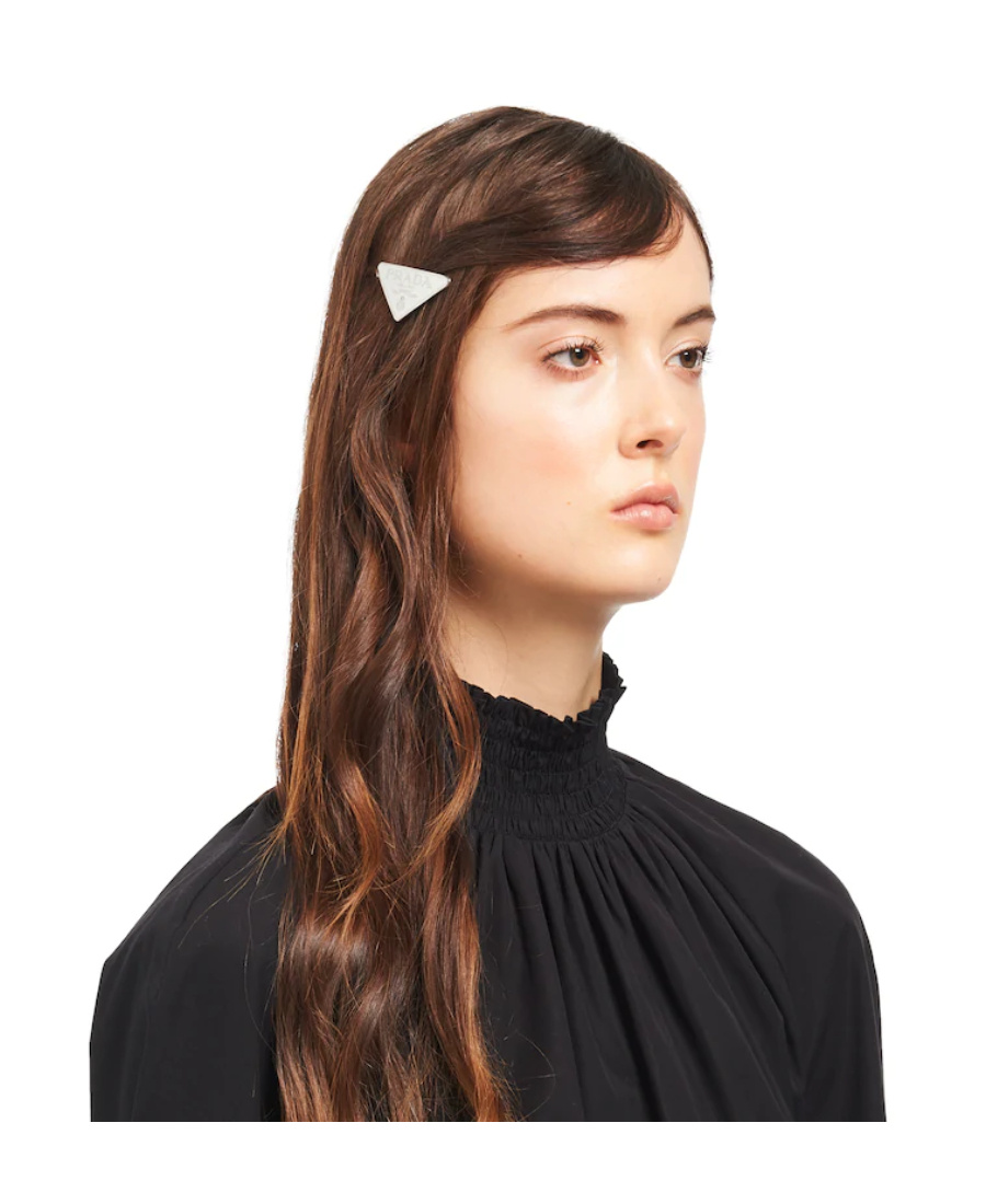 Shop Prada Metal Hair Clips In White