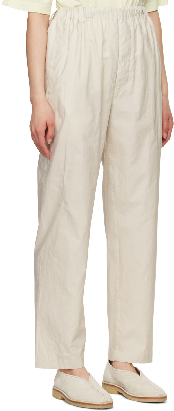 Lemaire Relaxed Elastic Waist Casual Pants In Nude