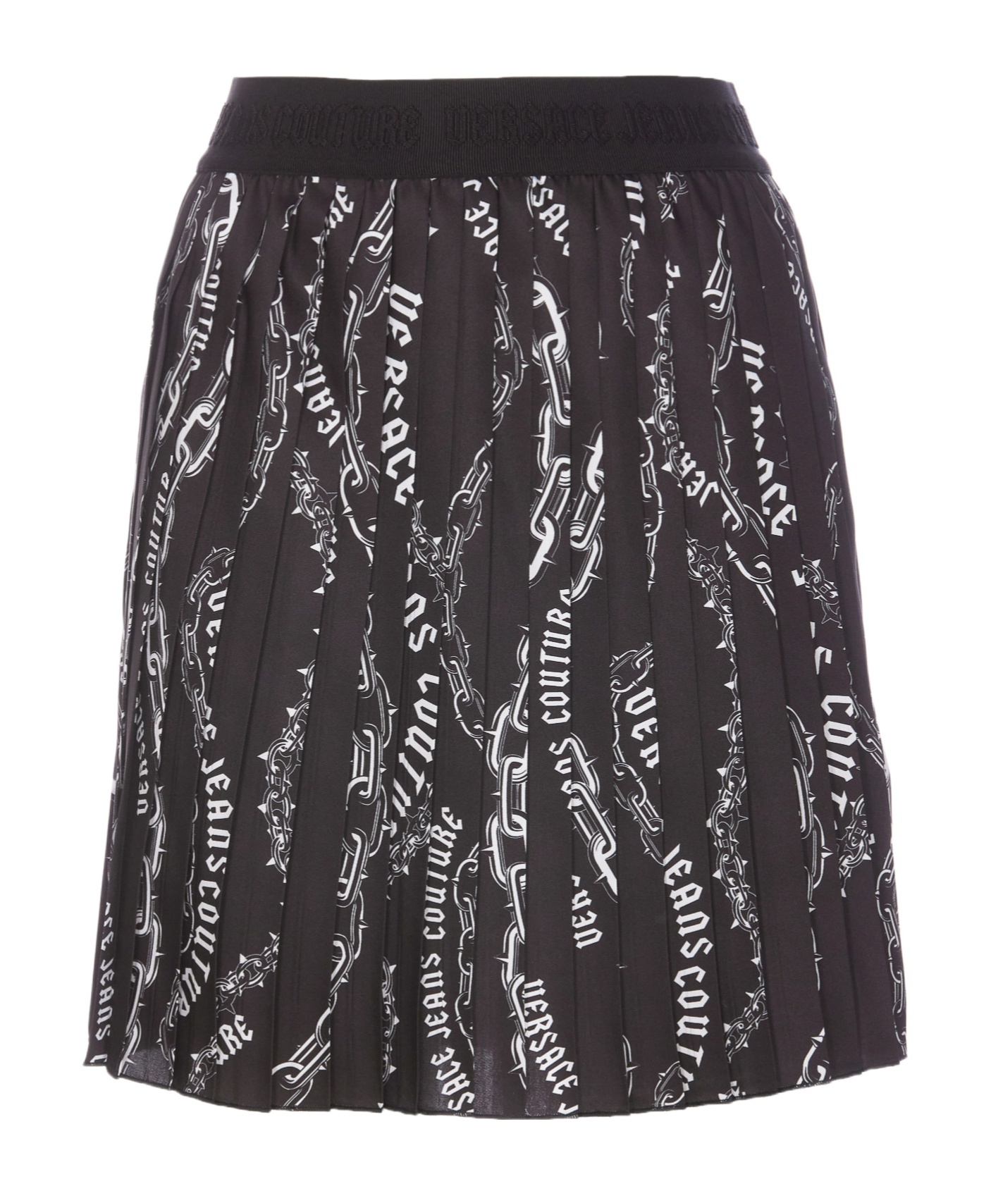Shop Versace Jeans Logo-chain Mini Skirt In Black