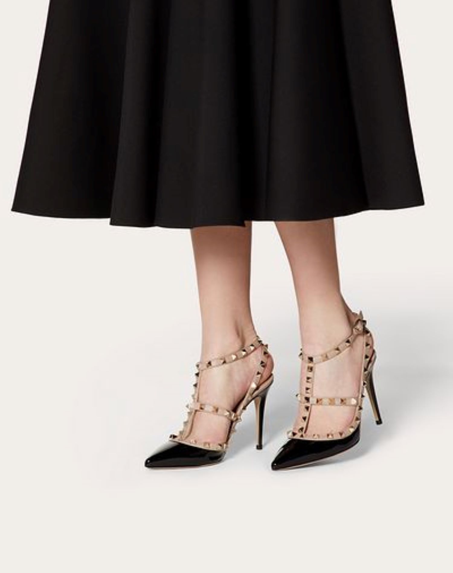 Shop Valentino Patent Rockstud Caged Pump 100mm In Black