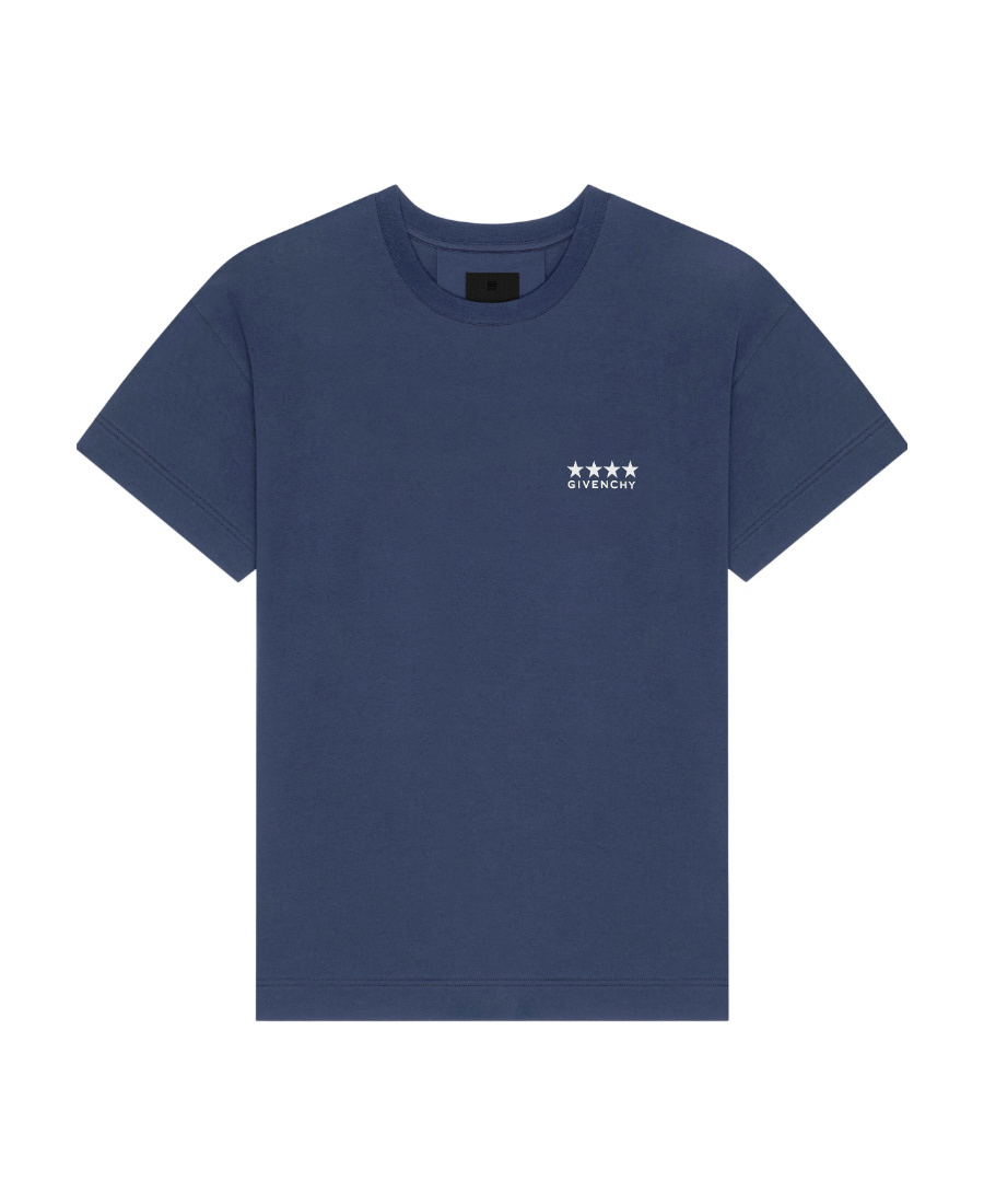 Givenchy 4g-print Cotton T-shirt In Deep Blue