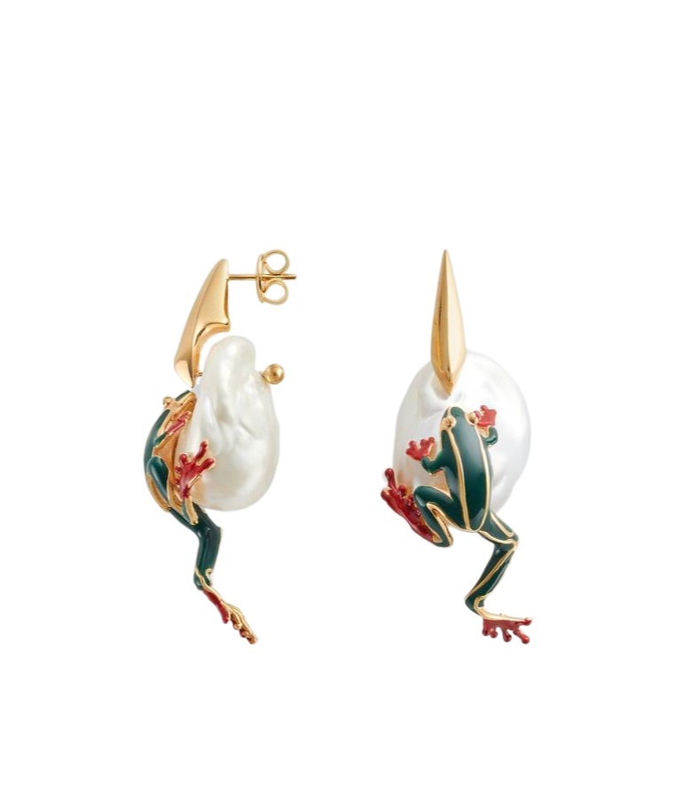 Bottega Veneta Rana Earrings In White