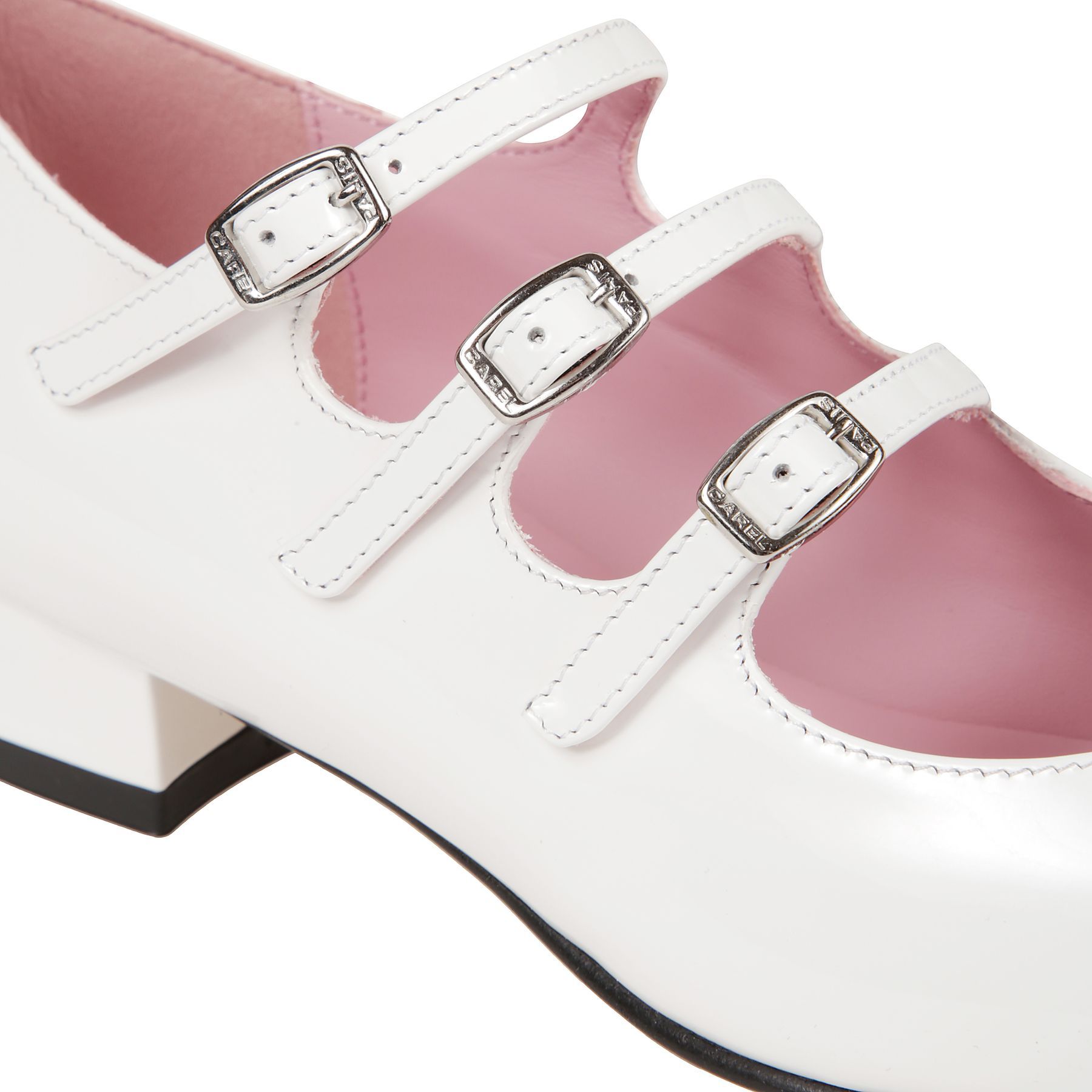 Carel Paris Buckle Flats In White