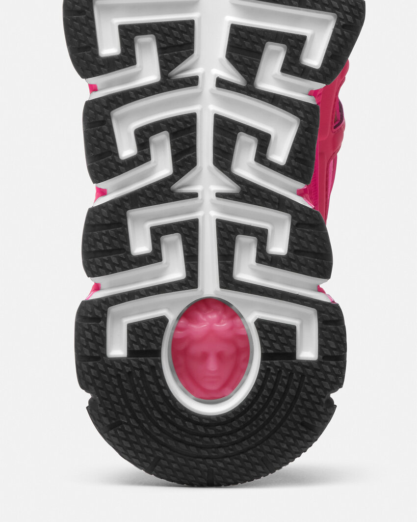 Versace Trigreca Leather Sneakers In Pink
