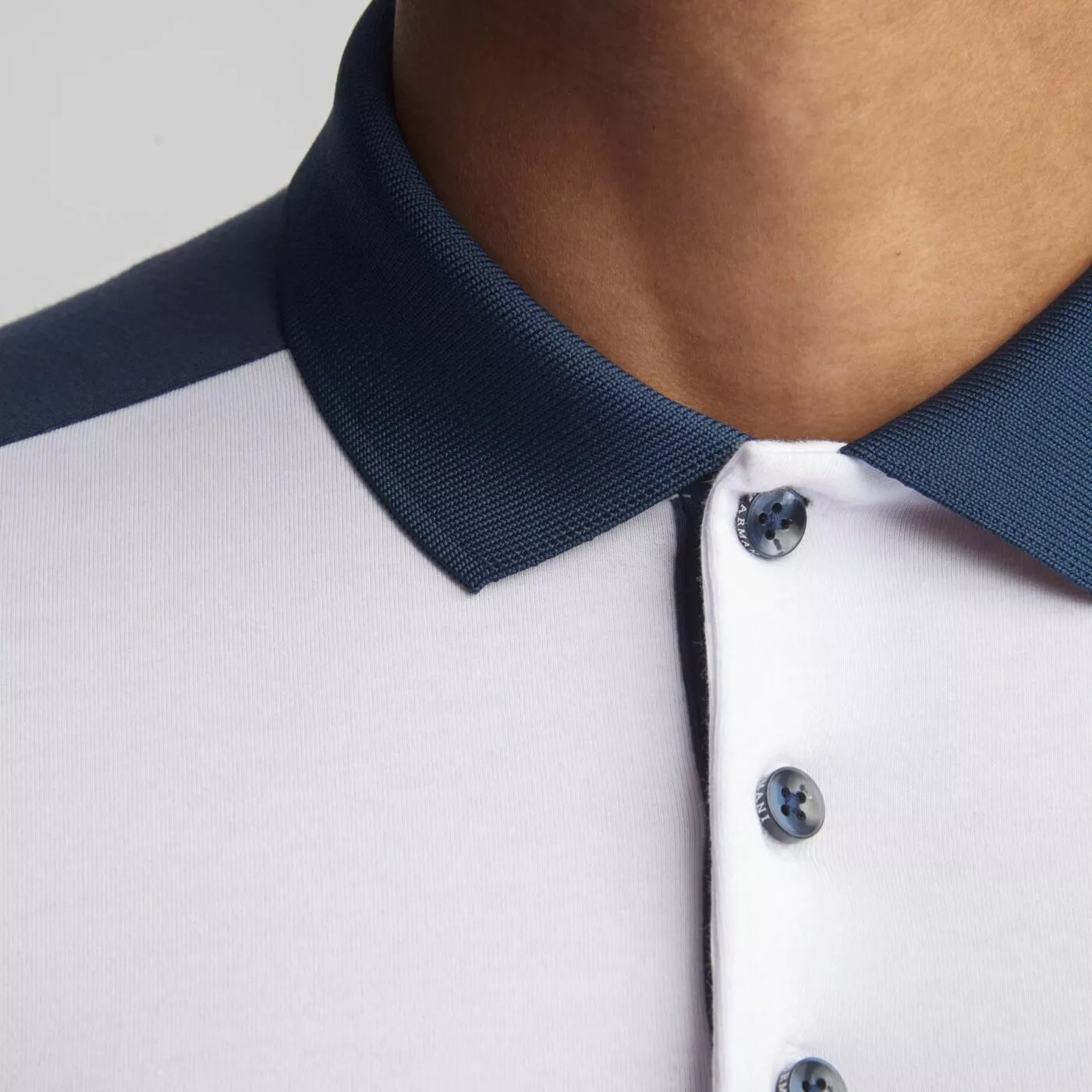 Ea7 Logo Pattern Polo Shirt In White
