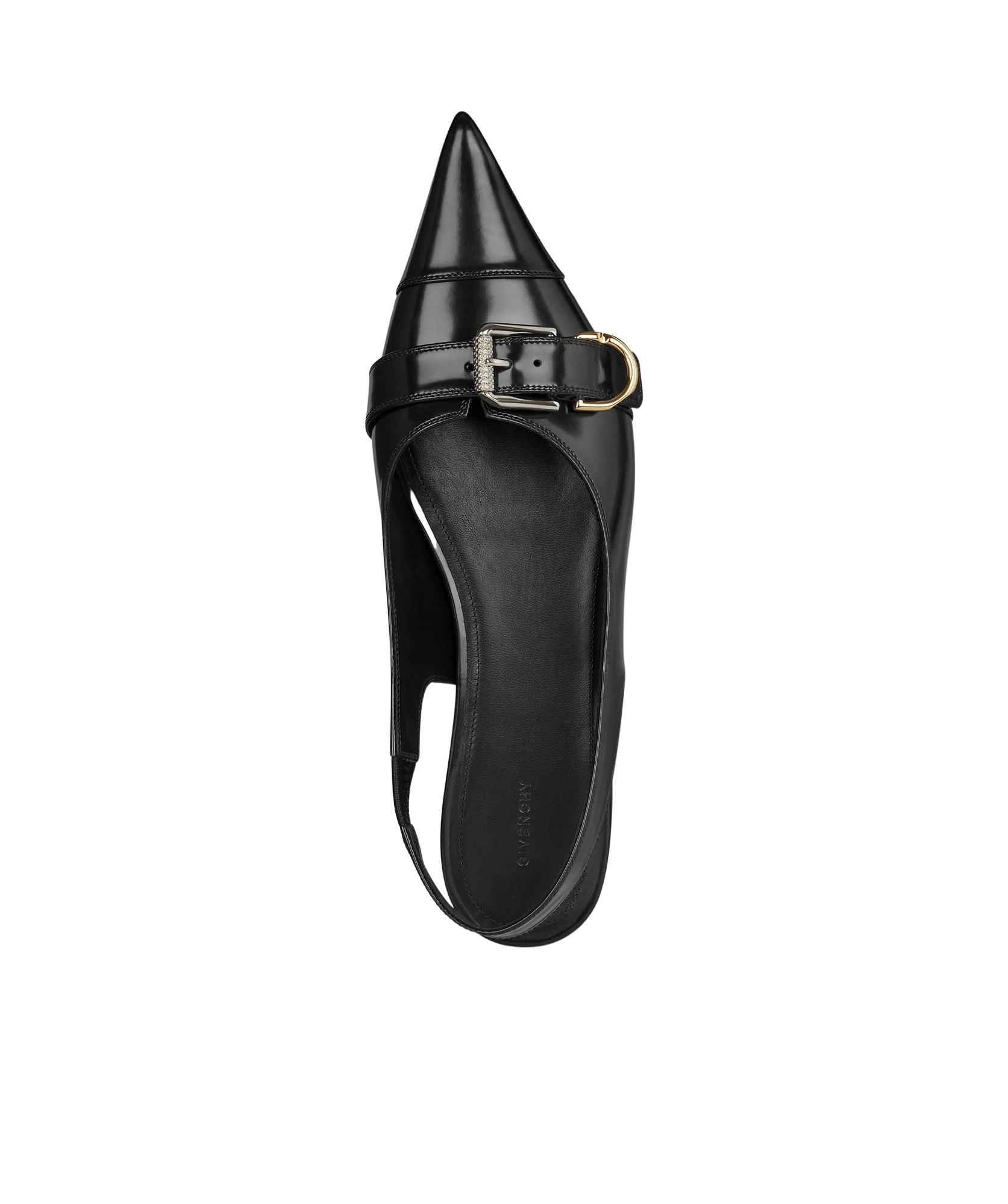 Shop Givenchy Voyou Flat Slingbacks In Leather In Black
