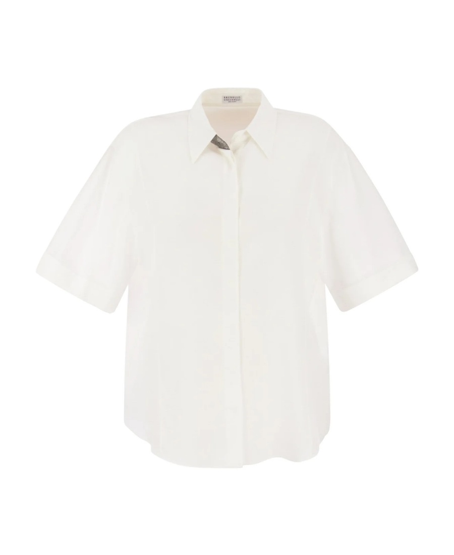 Brunello Cucinelli Precious Buttonhole Shirt In White