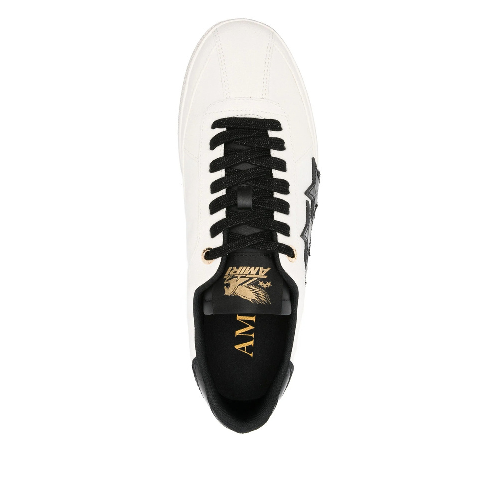 Amiri Croc-effect Leather Sneakers In White