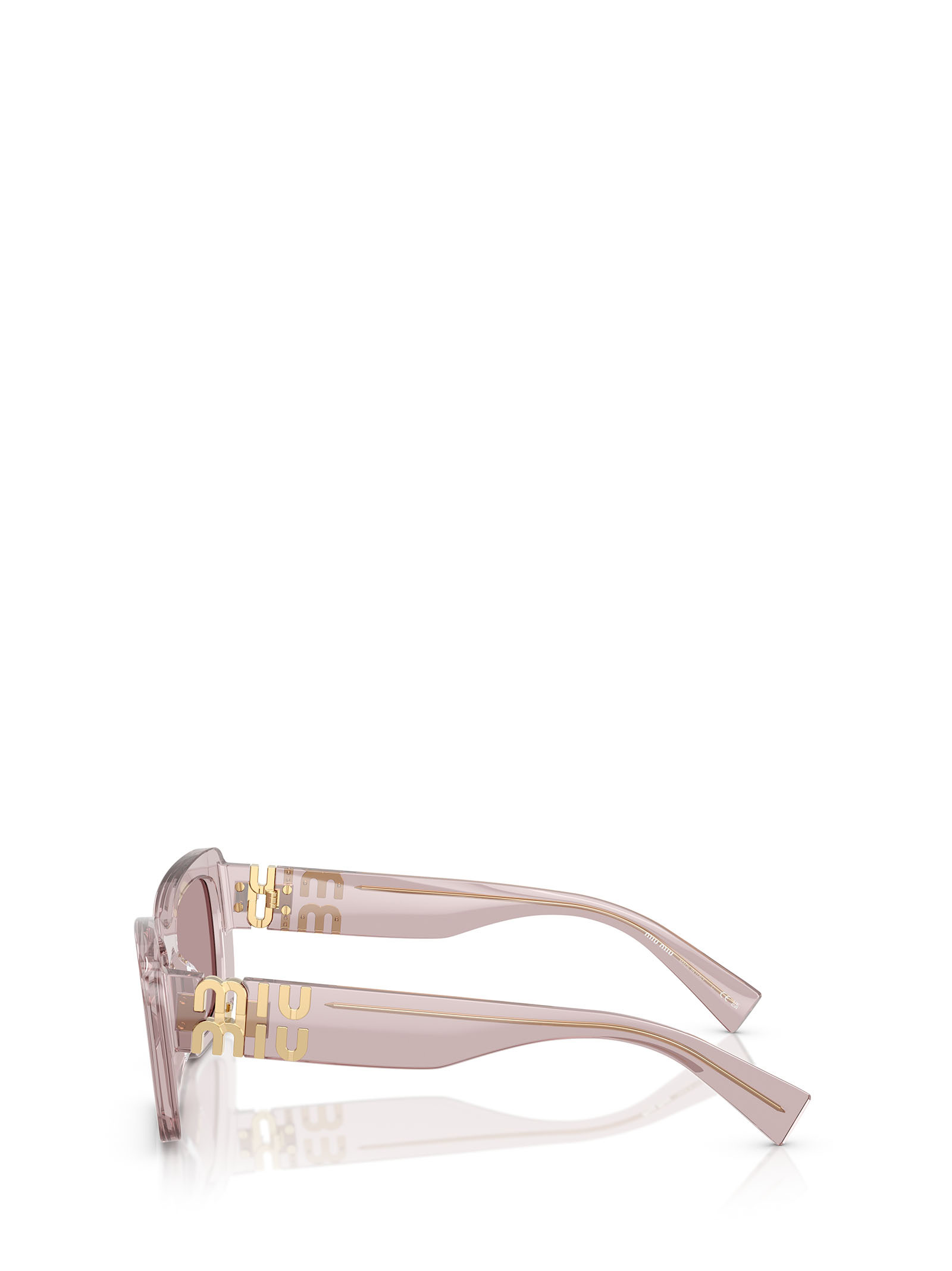 Miu Miu Mu 07ys Logo Acetate Rectangle Sunglasses In Nude