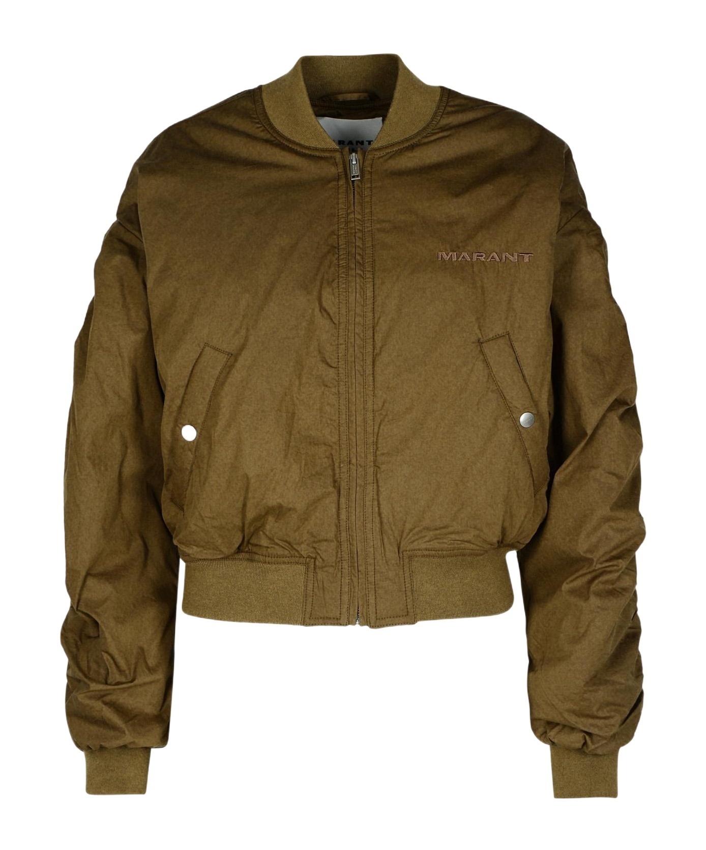 Isabel Marant Étoile Isabel Marant Etoile 'bessime' Bomber Jacket In Green Cotton Blend Women In Brown