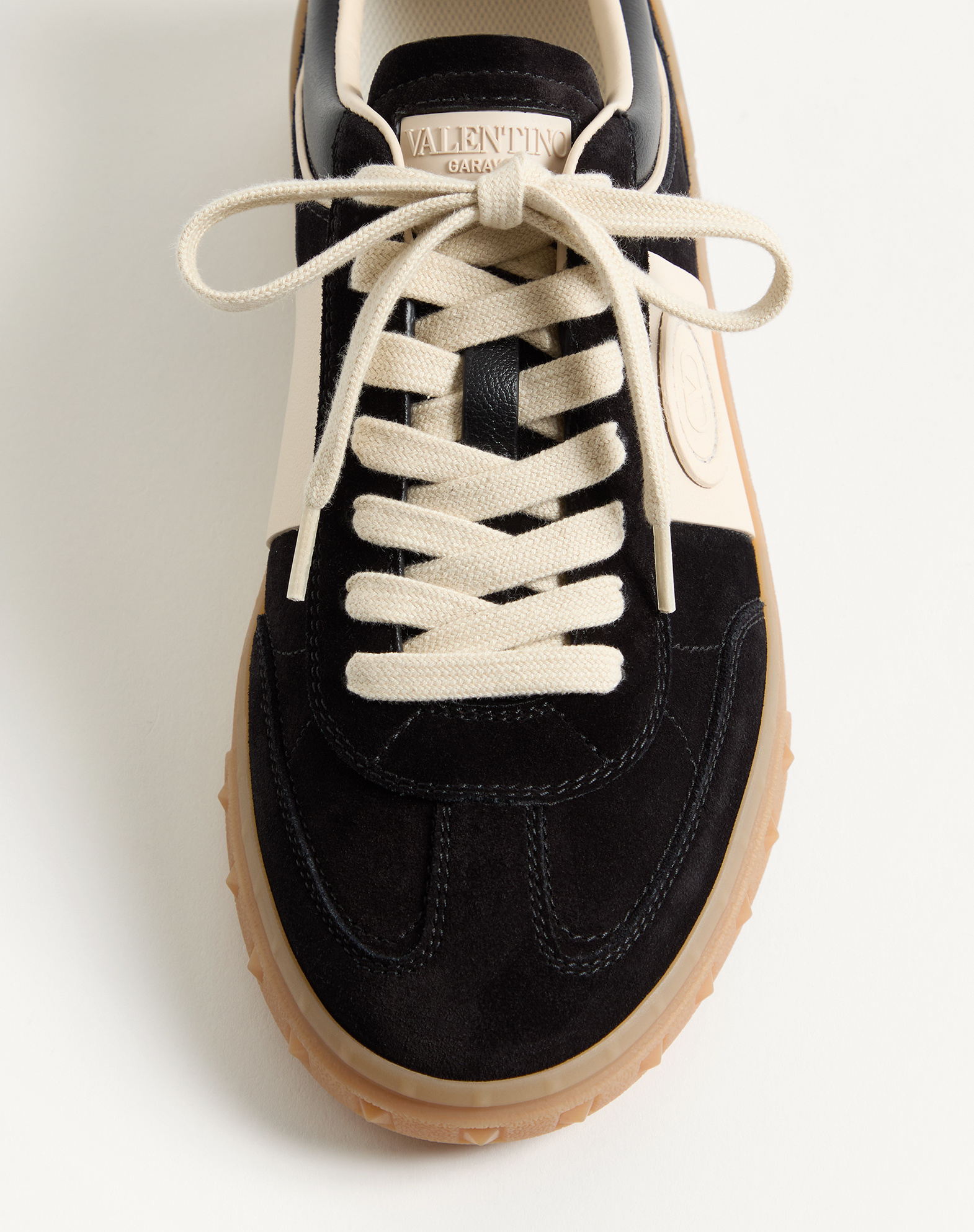Valentino Lace-up Footwear Featuring Contrast Panel In Multi