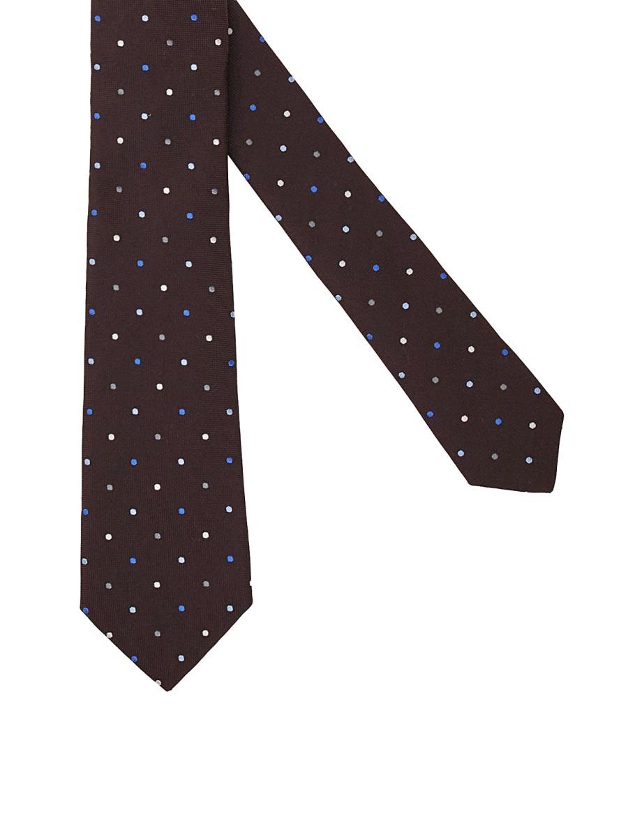 Paul Smith Polka-dot Satin Tie In Black