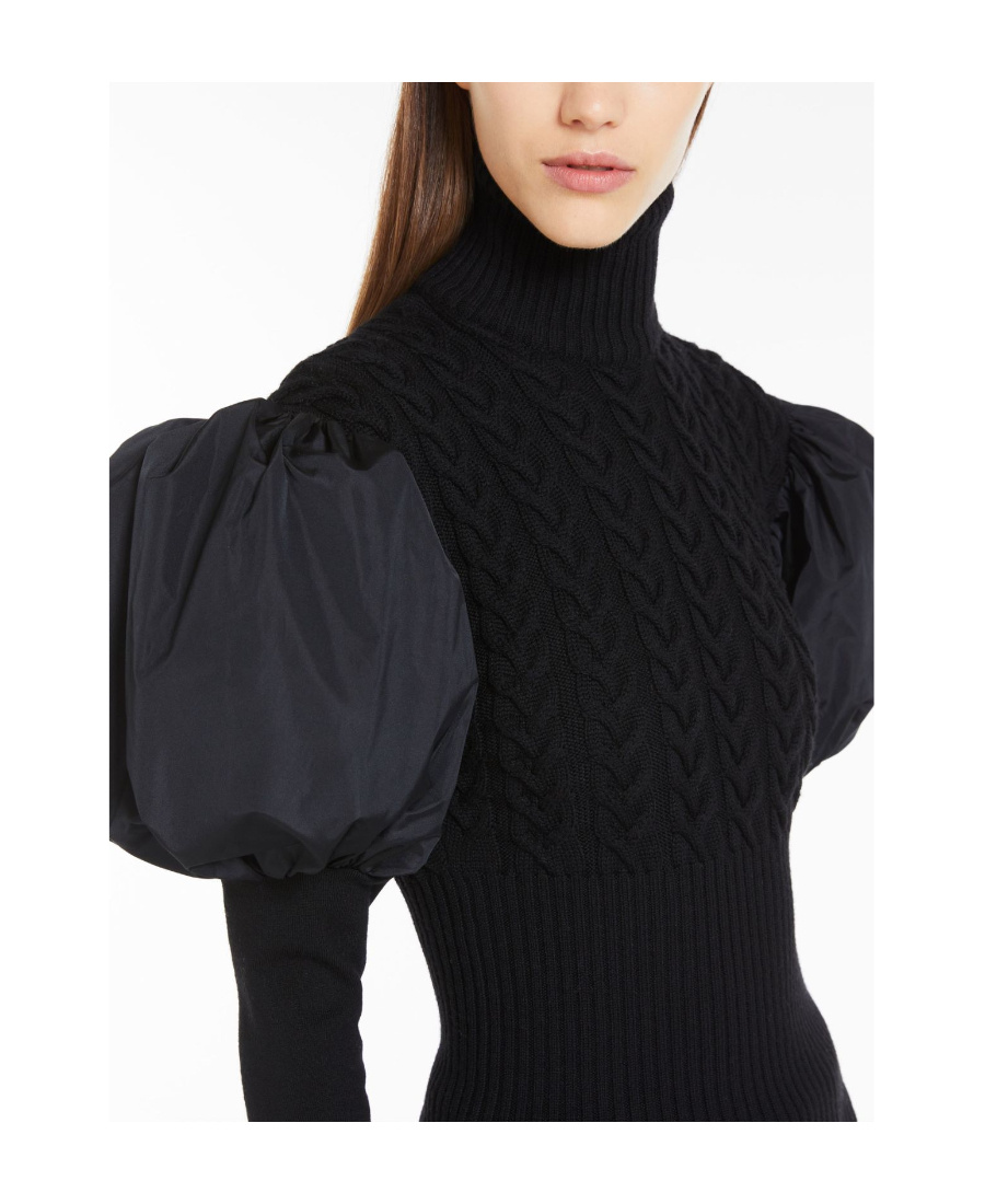 Max Mara High-necked Long-sleeved Sweater In Black