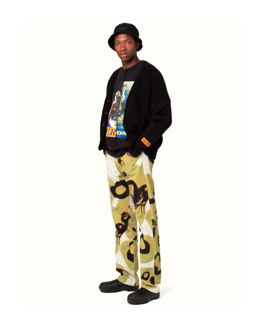 HERON PRESTON SS TEE OS SPLIT HERONS BLACK ORANGE