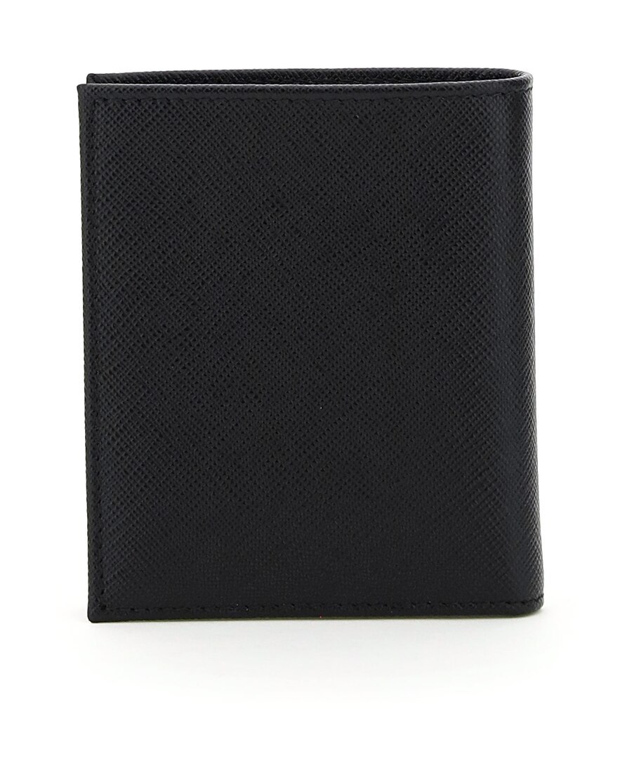 Prada Men Black Leather Wallet In Black