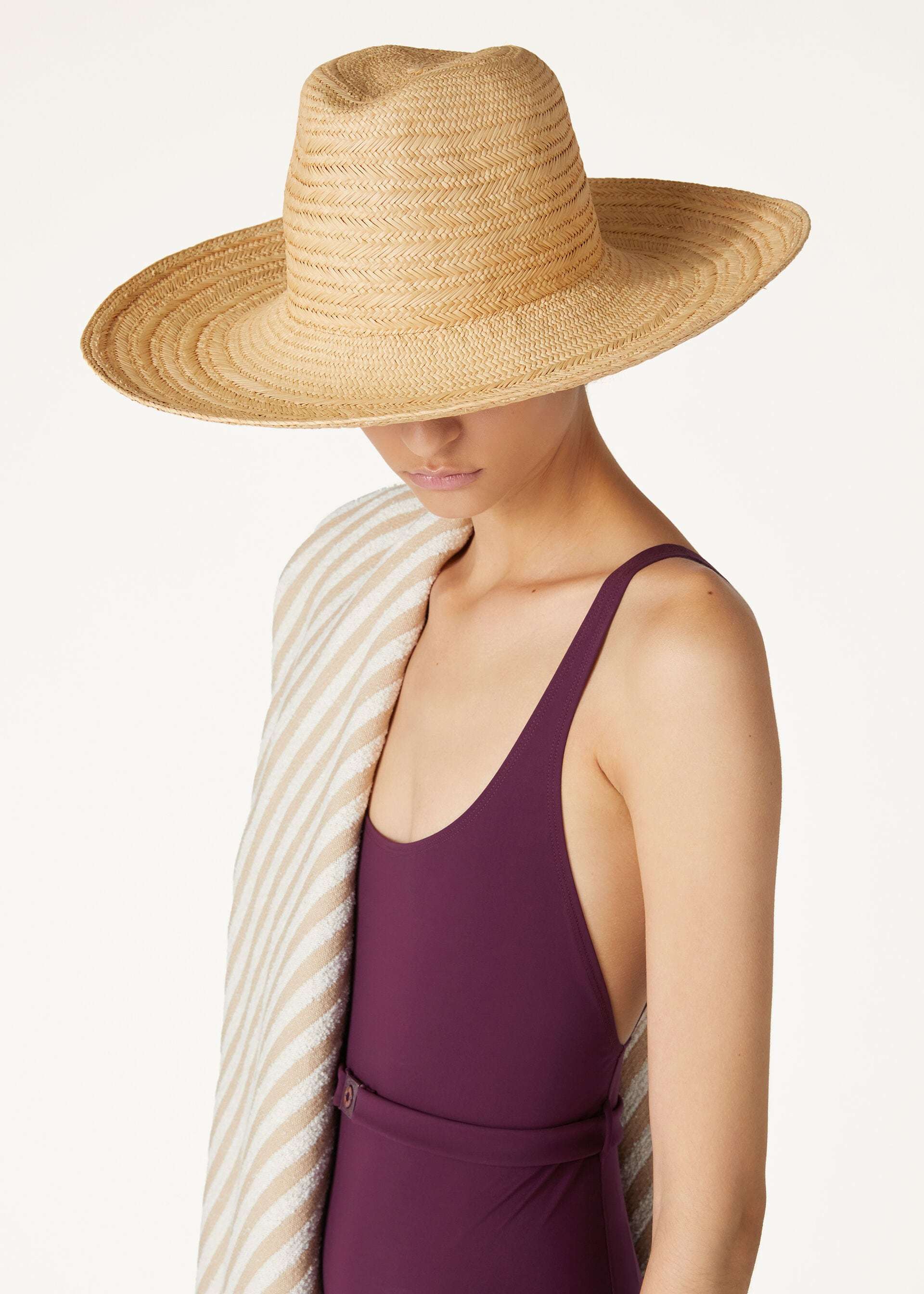 Loro Piana Akemi Hat With Wide Brim In Natural Straw Yellow
