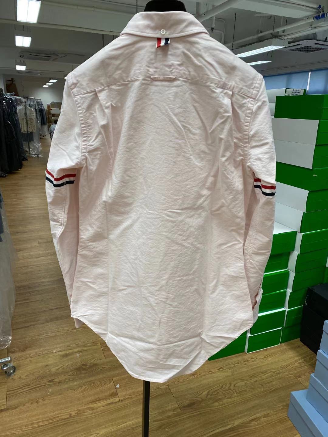 Thom Browne Grosgrain Armband Oxford Shirt In Light Pink