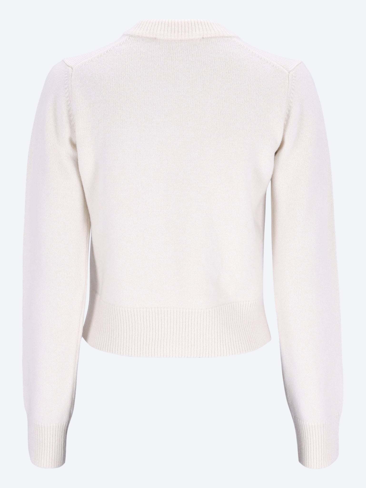 Ami Alexandre Mattiussi Long-sleeved Knitted Cardigan In White