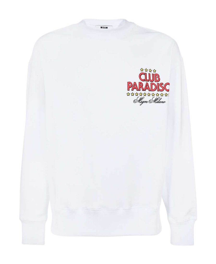 Msgm Round-necked Sweater In White