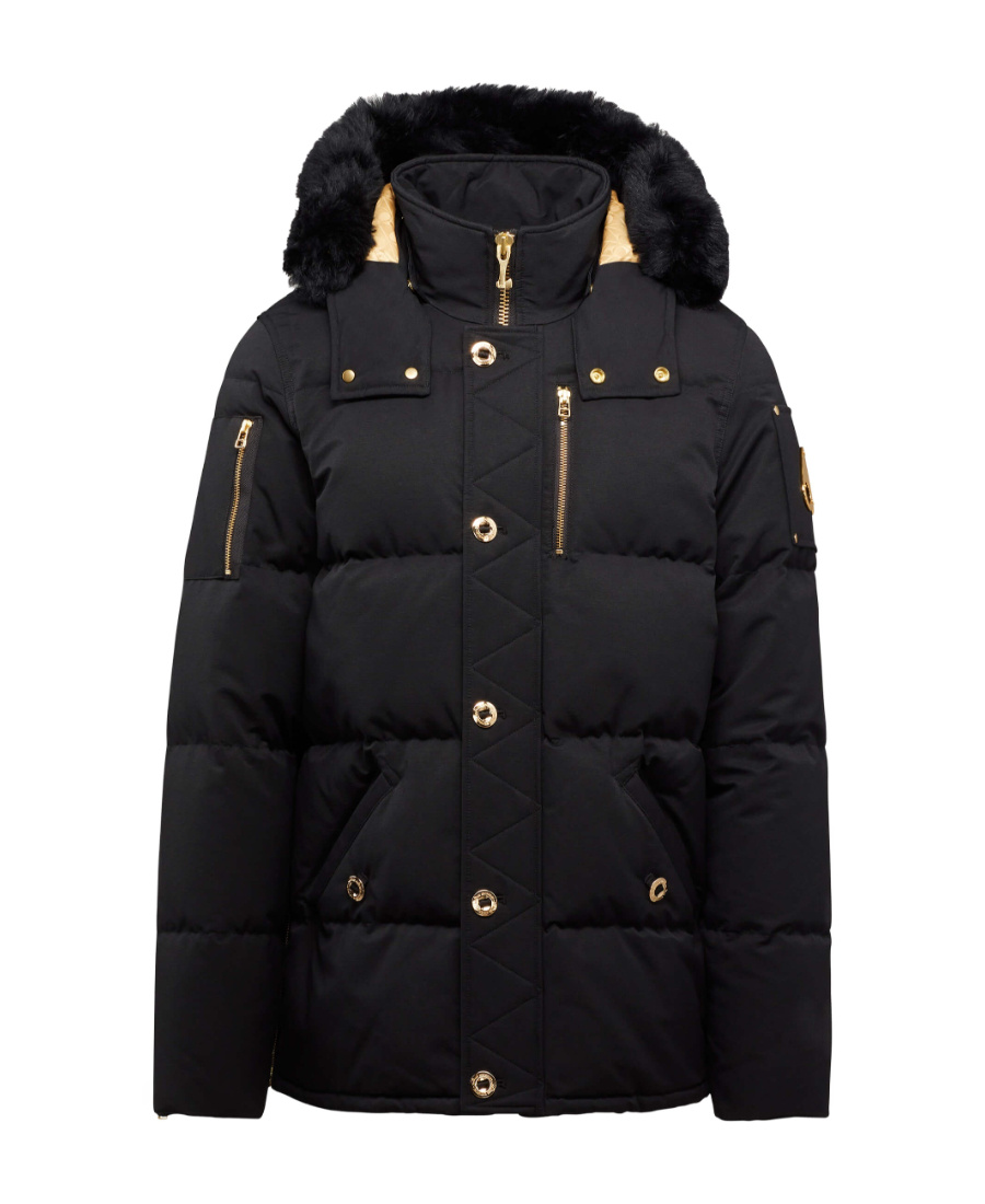 Moose Knuckles 3q Detachable-hood Padded Jacket In Black