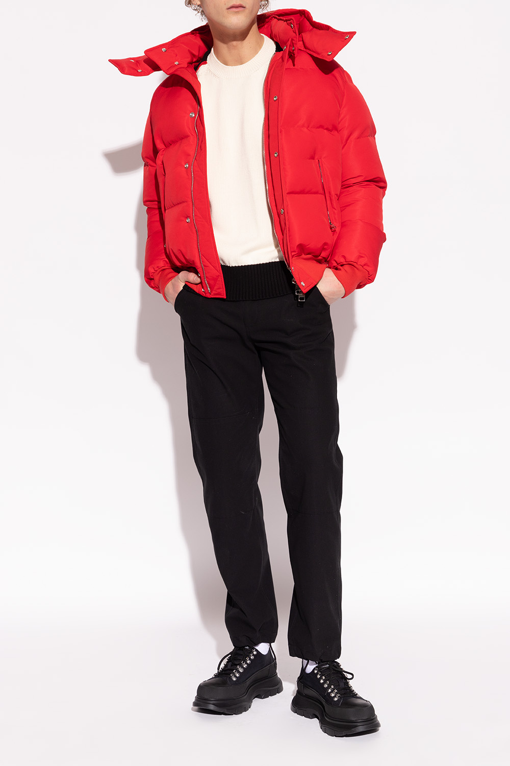 Alexander Mcqueen Baskets Tread Slick En Toile De Coton In Black