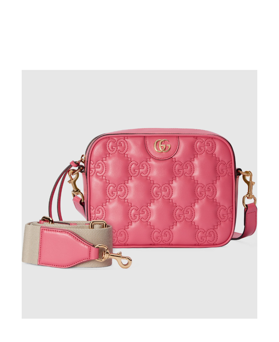 Gucci Small Quilted Crossbody Bag With Adjustable Strap In Pink