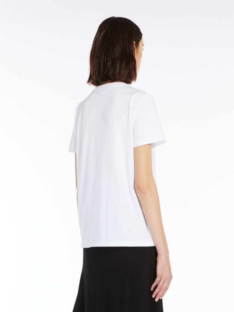Max Mara Crew Neck Cotton T-shirt By Mango In White