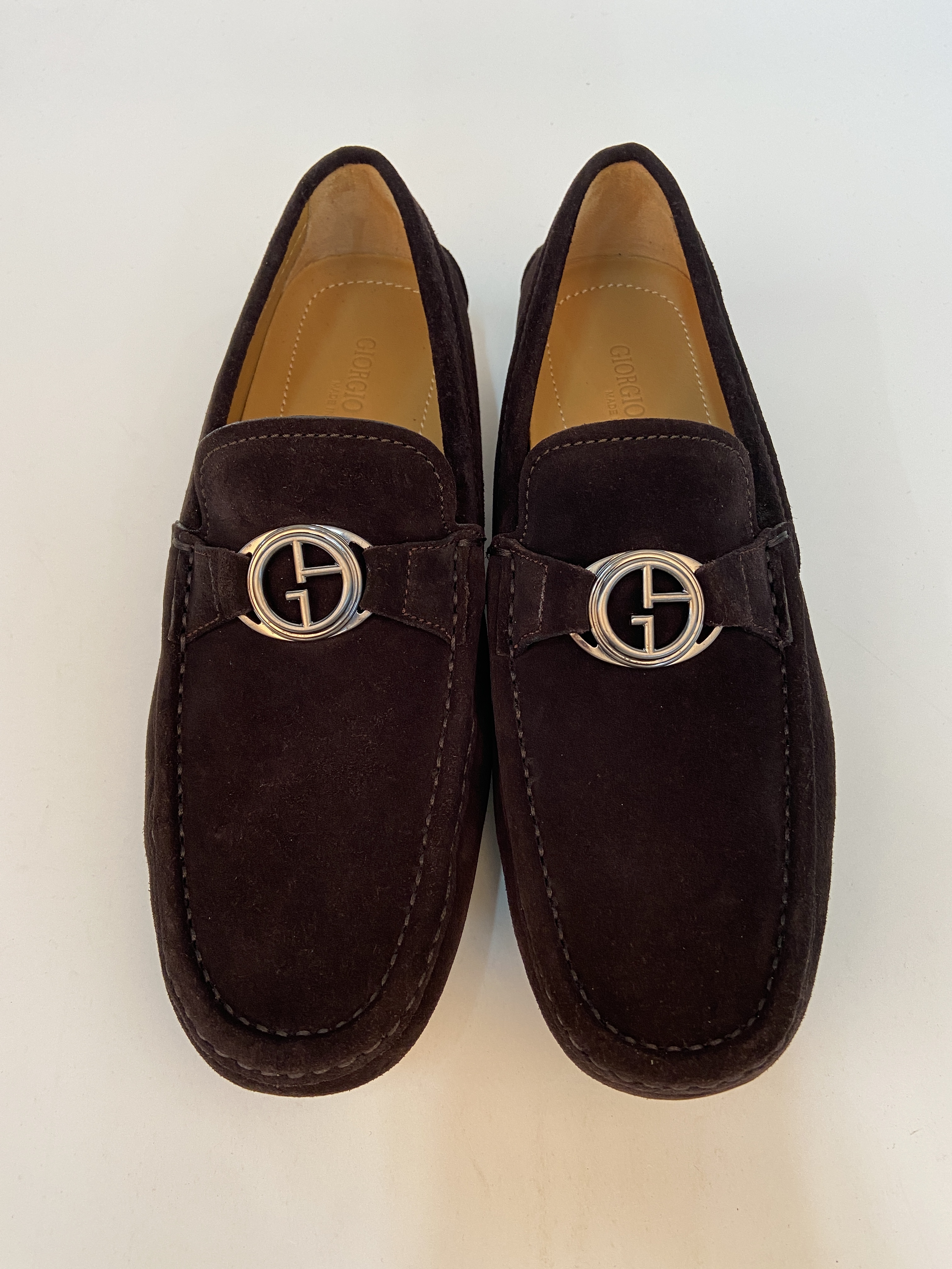 Giorgio Armani Logo Leisure Business Shoes In Black