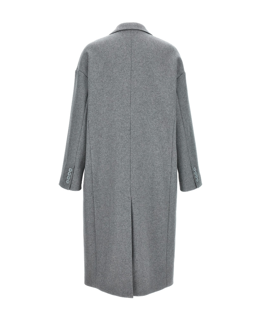 Dolce & Gabbana Oversize Single-breasted Wool-blend Coat In Gray