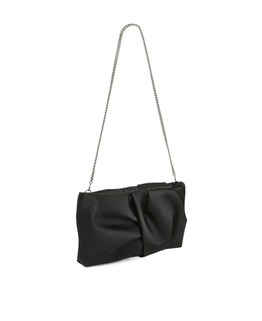 Jimmy Choo Bonny Ruched Clutch In Black