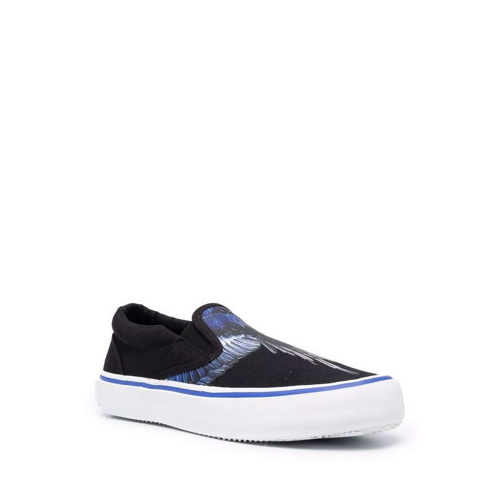 Marcelo Burlon County Of Milan Black Fabric Slip-on Loafer In Black