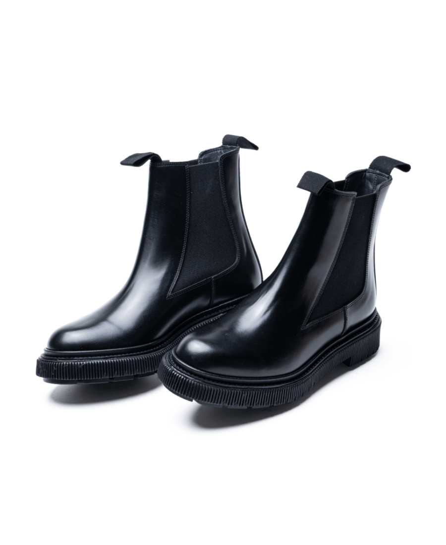 Adieu Waxed Leather Chelsea Boots In Black