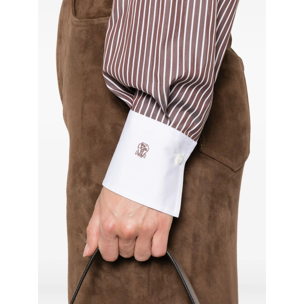 Brunello Cucinelli Brown Shirts In Neutral