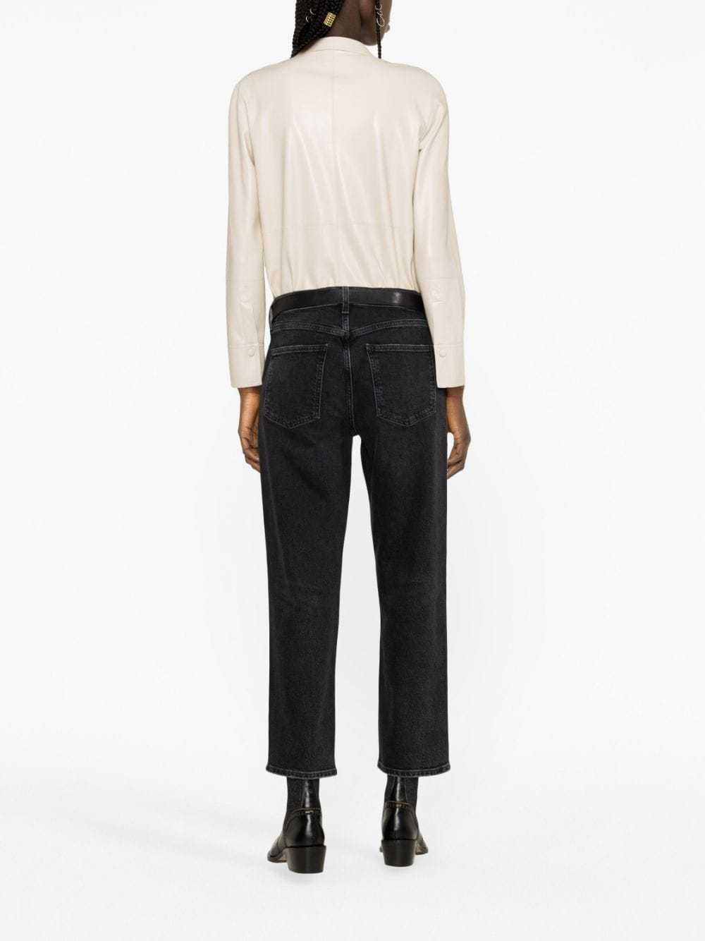 Agolde Ren High-rise Cropped Straight Jeans In Black