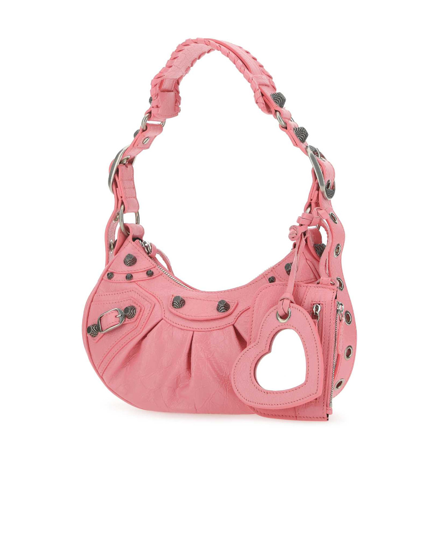 Balenciaga Women Pink Nappa Leather Le Cagole Xs Shoulder Bag In Pink