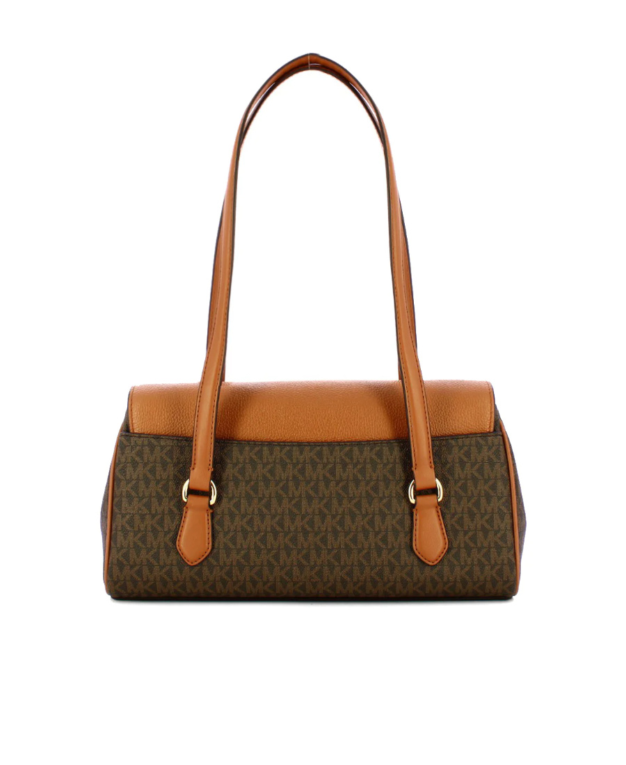 Michael Michael Kors Logo Buckle Handbag In Brown