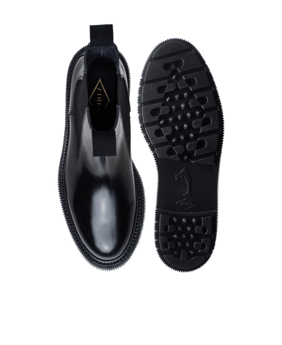 Adieu Waxed Leather Chelsea Boots In Black